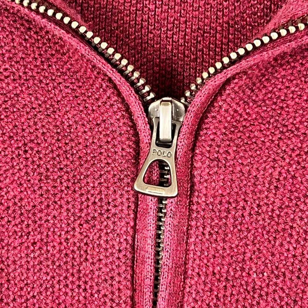 Polo Ralph Lauren 1/4 Zip Sweater Mens XL Red Pima Cotton Pullover Knit Pony - Picture 7 of 10